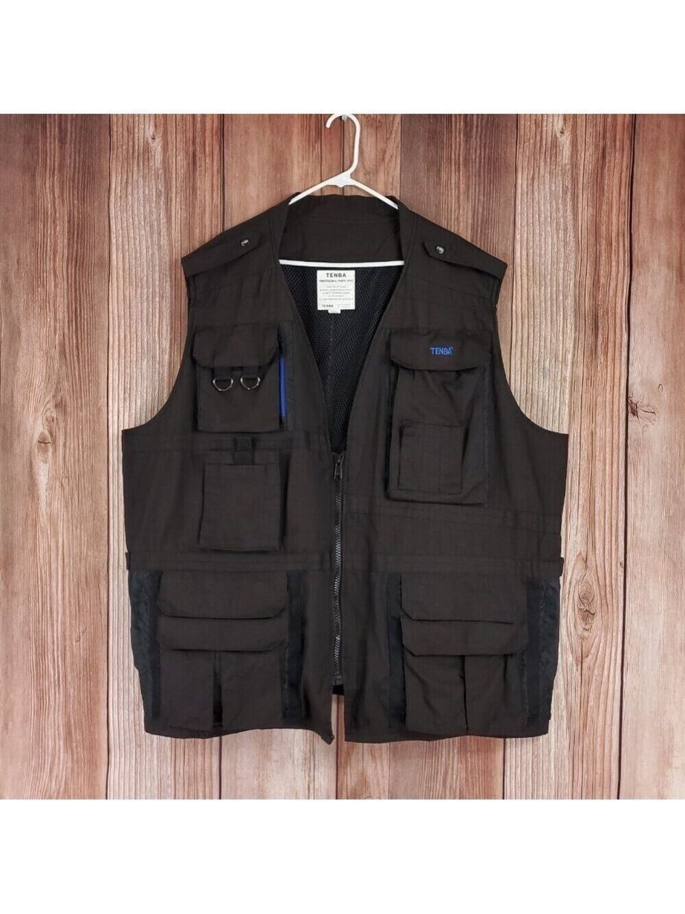 Tenba Mens Size 4XL Professional Photo Vest Dark Brown Vented Outdoor